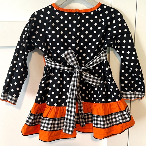 Ann Loren Girl's Halloween Cotton Polka Dot Ruffle Dress in Size‎ 2/3T - Picture 2 of 9